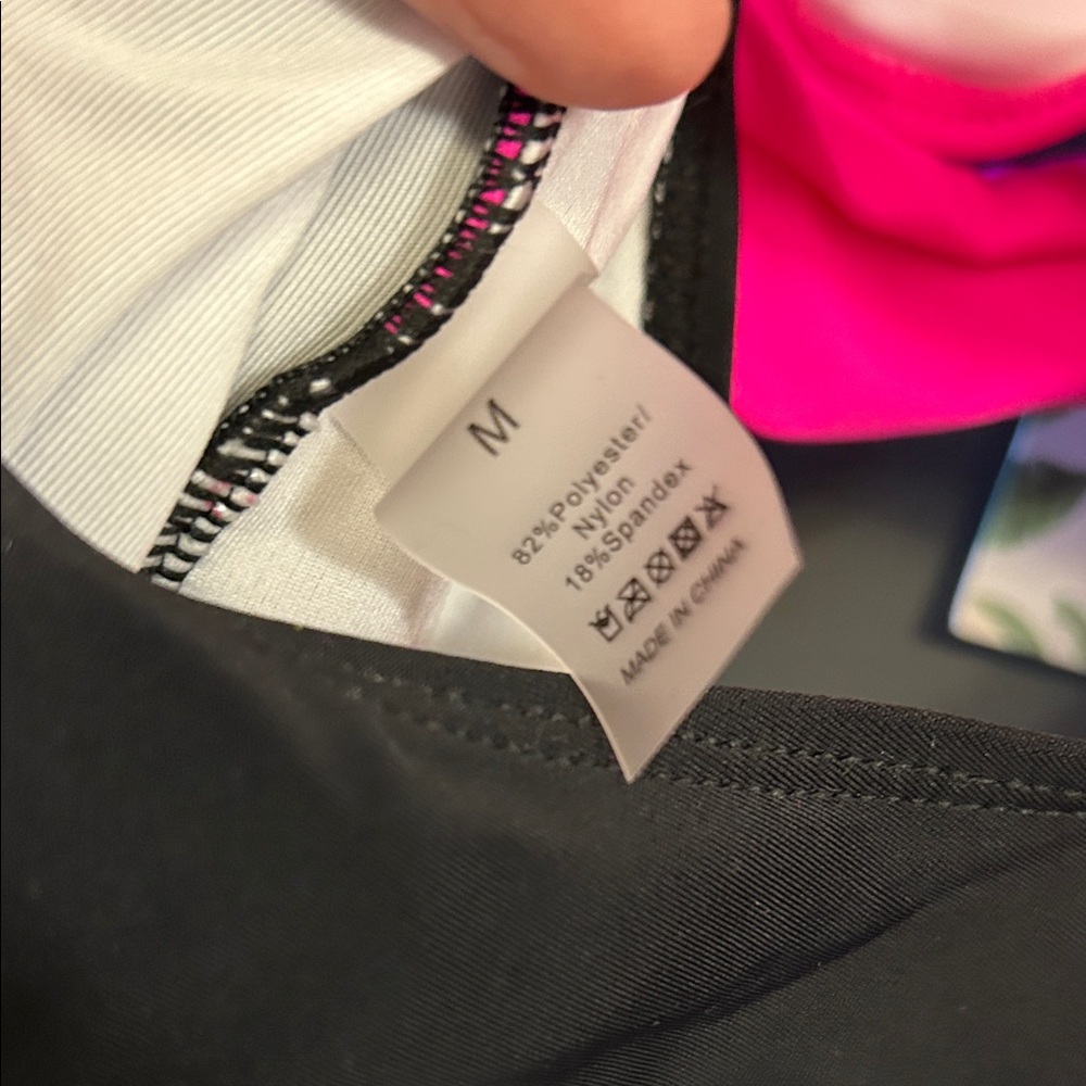 EoMenie Pink and Black One Piece Swimsuit NWT - Picture 7 of 8